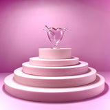 HULIANFU Pink Glass Smart MINI Bubblers Heart Cigarette Filter Tips Cigarette Water Pipe