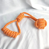 HULIANFU MZHQ 1 Solid color Cotton Rope Braided Labrador Training Molar Teeth Bite-Resistant Teeth Cleaning Dog Pet Toy Ball Dog Supplies