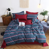 HULIANFU Nordic Duvet Cover Set Leaf Striped Star Bedding Set Single Double Queen King Size240x220 Simple Polyester Quilt Cover Bed Sheet