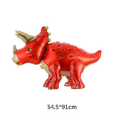 HULIANFU Large 4D Walking Dinosaur Foil Balloons Jungle Animal Boys Birthday Party Decors Jurassic  Standind Dragon Kids Toys Air Globos