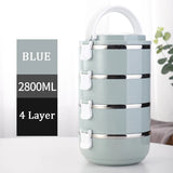 HULIANFU Multi-Layer Stainless Steel  Lunch Box Food Portable Thermal  Lunchbox Picnic Office Kids  Workers School Japanese Bento