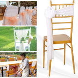HULIANFU Wedding Decoration Organza Chair Sashes Bow For Party Christmas Halloween hotel Chair Decoration Supplies(Pack of 50pcs  pink)