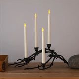 HULIANFU Pack of 12 Yellow Flickering Remote LED Candles,Plastic Flameless Remote Taper Candles,bougie led For Dinner Party Decoration