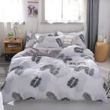 HULIANFU Nordic Duvet Cover Set Leaf Striped Star Bedding Set Single Double Queen King Size240x220 Simple Polyester Quilt Cover Bed Sheet