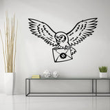 HULIANFU Owl Potter Bird Envelope Wall Sticker Potter Harr Anime Movie Inspiral Quote Wall Decal Bedroom Kids Room Vinyl Decor