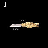 HULIANFU Mini Pocket Knife Folding Brass Keychain Pendant Cleaver Blade Cutter Tool Gift