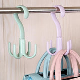 HULIANFU Space Saving Rotated Hanger Hooks Wardrobe Clothes Rack Hanger Organizer Bag Hanger Shoes Belt Scarf Hanging Rack Closet Hanger
