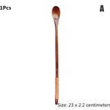 HULIANFU Natural Wooden Spoon &amp; Fork Dinner Kit Rice Soups Utensil Cereal Handmade  Home Tableware Dinnerware Cutlery For Kicthen