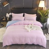 HULIANFU Pure Color Double Duvet Single Twin Comforter Bedding Set 2/3 Bed Cover Set King Queen Size Bed Box Duvets Linen Quilt Cover