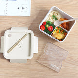 HULIANFU Wheat straw lunch box for kids plastic food storage container snacks box japanese style bento box with tableware soup cup
