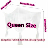 HULIANFU Sexy Mosquito Net Palace Four Door King/Queen Double Size Home Single  Bed Prevent Insect Outdoor Square Grace White Canopy Net