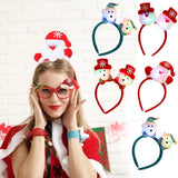 HULIANFU 2023 Christmas Led Light Headbands Santa Elk Antlers Headband Kids Adult Headwear Ornaments Christmas Party Cosplay Supplies