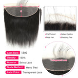 HULIANFU Queenlife 40 42 Inch Straight Human Hair Bundles With 13x4 Frontal Pre Plucked Brazilian Virgin Hair Lace Frontal With 3 Bundles
