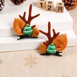 HULIANFU 2023 Christmas Antler Hair Clips Deer Ear Hairpins Festival Christmas Headbands Pine Cones Hair Ball Adult Headwear Hair Accessories