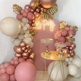 HULIANFU Macaron Pink Balloon Garland Arch Kit Wedding Birthday Party Decoration Kids Globos Rose Gold Confetti Latex Ballon Baby Shower