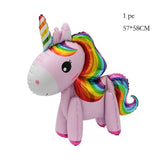 HULIANFU Rainbow Unicorn Balloon Number Foil Globos 1 2 3 4 Years Old Birthday Party Decoration Kid Unicorn Theme Party Wedding Balls Toy