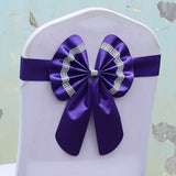 HULIANFU Royal Chair Sashes Set Flower Free Fasten Bowknot Celebration Adjustable Birthday Bow Cover Wedding-celebration Multi-color