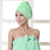 HULIANFU Thicken Microfiber Dry Hair Towel Quick Drying Lady Dry Hair Cap Strong Absorbent Lady Shower Turban Head Wrap Bathing Tools