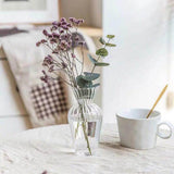 HULIANFU Simple Transparent Glass Small Vase Nordic Decoration Living Room Flower Home Vases For Flowers Aromatherapy Bottle