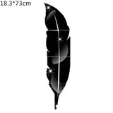HULIANFU 2023 DIY Feather Plume 3D Mirror Wall Sticker for Living Room Art Home Decor Vinyl Decal Acrylic Sticker Mural Wall Decor Wallpaper