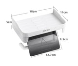 HULIANFU Wall Mount Roll Paper Storage Rack Multi-function Toilet Paper Holder Rack Bathroom Rack Shelves 3 Colors