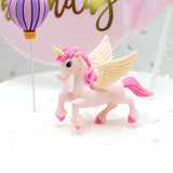 HULIANFU Miniature Rainbow Cake Decoration Unicorn Cake Flag Decoration Pegasus Unicorn Happy Birthday Party Cupcake Decoration Wedding