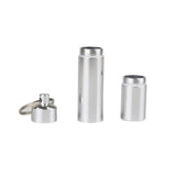 HULIANFU Silver Aluminum Alloy Cigarette Box Waterproof Cigarete Case Pill Toothpick Capsule Holder with Keychain Mens Gift