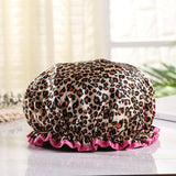 HULIANFU Waterproof Shower Cap Double Layer Elastic Bath Hat Bathing Cap For Women Spa Bathing Accessory Hair Salon Bathroom Product