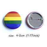 HULIANFU Pride Rainbow Flag Badge Round Icons Gay Pins Homosexual Love Metal Badges Decorative Brooch Pins Jewelry Accessories Gifts