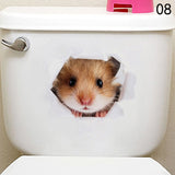 HULIANFU Toilet Stickers 3D Cat Vivid Wall Sticker  Fashion Lovely Animal Pvc Waterproof Decal For Bathroom Toilet Kicthen Decorative