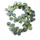 HULIANFU 2023 Green Eucalyptus Leaves Garland Wisteria Artificial Flowers Rattan Fake Plant Silk Leaf Vines For Wedding Birthday Party Decor