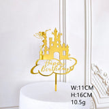 HULIANFU New Cartoon Happy Birthday Acrylic Cake Topper Cute Boy Witch Cake Topper For Kids Birthday Party Cake Decorations Baby Shower