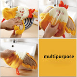 HULIANFU Lovely Cartoon Handkerchief Towel Hanging Absorbent Coral Velvet Wipe a Towel Household Kitchen Quick Drying Hand Cloth