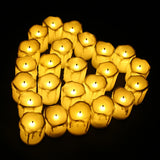 HULIANFU Pack of 12/24 Flickering Remote Control Candles Warm White/Yellow Electric Flameless Tealights For Valentine  Day Decoration