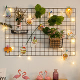 HULIANFU Ins Iron Grid Home Wall Decoration Photo Frame Wall Art Display Storage Shelf Organizer DIY Rack Holder Girl Bedroom Decoration