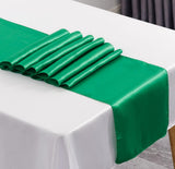 HULIANFU Table Runner Satin Shiny Colour Wedding Decoration Hotel Birthday Party Show Banquet Table Runner