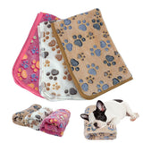 HULIANFU Pet soft warm blanket Winter Coral plush paw print blanket Cat and dog mattress Medium small dogs cats coral fleece Pet supplies