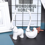 HULIANFU Rings Jewelry Rack Swan/Elephant Display Stand Modeling Craft Supplies Deco Jewelry Holder Figurines Miniatures Storage Decor
