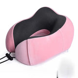 HULIANFU U Shaped Memory Foam Neck Pillows Soft Travel Pillow Massage Neck Pillow Sleeping Airplane Pillow Cervical Healthcare Bedding