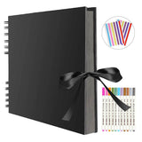 HULIANFU Photo Albums 80 Black Pages Memory Books A4 Craft Paper DIY Scrapbooking Picture Wedding Birthday Childrens Gift