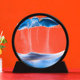 HULIANFU Moving Sand Art Picture Round Glass 3D Deep Sea Sandscape In Motion Display Flowing Sand Frame Sand Painting