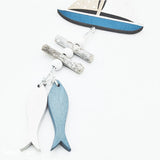 HULIANFU Wooden Fish Sailboat Rudder Hanging Decoration Beach Theme Wall Decor Door Crafts Wind Chimes Ornament Nautical Pendants Gifts