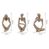 HULIANFU Modern European Style Resin Abstract Thinker Statue For Decoration Simple Sculpture Figurine Hotel Office Home Decor New
