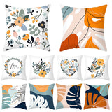 HULIANFU New Style Geometric Yellow Pillowcase Decorative Cushion For Sofa DIY Printed Pillow Chair Car Cushion Christmas Home Decoration