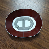HULIANFU Runway Style Bone China Snack Plate Ceramic European Style Western Condiment Dish Tableware Set Oval Shaped Rallye Plates