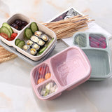 HULIANFU Separate lunch box Portable Bento Box Lunchbox Leakproof Food Container Microwave oven Dinnerware for Students