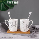 HULIANFU Wedding Set Marble Texture Ceramic Bathroom Accessories Set  Bathroom Kit Toothbrush Holder Soap Dispenser Bathroom Tray So