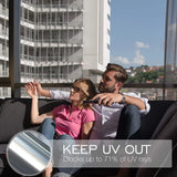 HULIANFU Multi-size One Way Mirror Window Film Privacy Sun Blocking Glass Sticker Heat Control Reflective Film Self Adhesive Window Tint