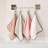 HULIANFU Super Absorbent Microfiber Kitchen Tableware Dish Cloth 25x25cm Household Cleaning Towel Kitchen Clean Rags Coral Velvet Towels