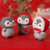 HULIANFU Non-Finished Felt Kit Cute Animal Collection Panda Squirrel Cat Penguin Doll Wool Felt Poked Kitting DIY Felting Materials